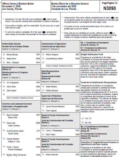 Fort Myers Beach voter alerts poll workers to missing page on ballot — Estero Technology news